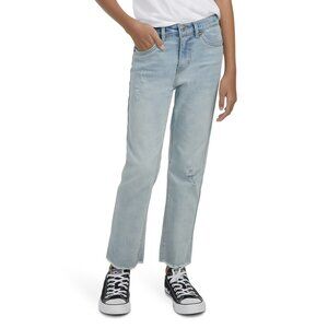 Levi Strauss Distressed Straight Leg Jeans Heritage High-Rise Girls 14 Reg
